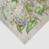 Hydrangea-Blumenlavendel auf grauem Vintagem Seidenpapier (Ausschnitt)