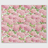 Hydrangea Blumenmuster Rosa Geschenkpapier (Flach)