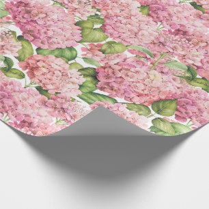 Hydrangea Blumenmuster Rosa Geschenkpapier