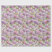 Hydrangea Blumenmuster Rosa Lavendel Geschenkpapier (Flach)