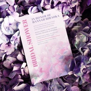 Hydrangea, blumenrosa lila Brautparty Einladung