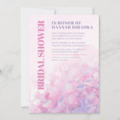 Hydrangea, blumenrosa lila Brautparty Einladung (Vorderseite)
