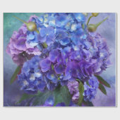 Hydrangea-Blumenstrauß-Kunst-Geschenk-Verpackung Geschenkpapier (Flach)