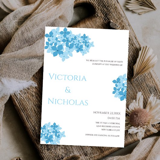 Hydrangea Blumenvorlage Einladung