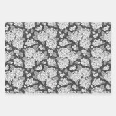 Hydrangea-BlumeSchwarz-Weiß-Blumenmuster Geschenkpapier Set (Vorderseite)