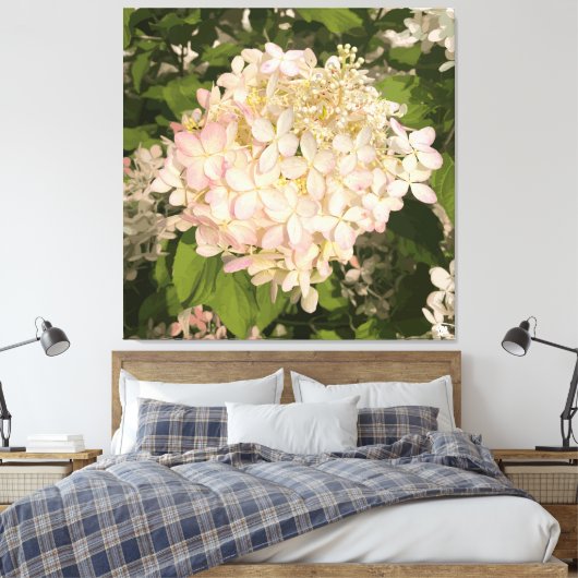 Hydrangea - Blush - Canvas Print Leinwanddruck (Insitu (Schlafzimmer))