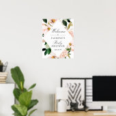 Hydrangea Blush Pink Bloral Baby Duschzeichen Poster (Heimbüro)