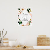 Hydrangea Blush Pink Bloral Baby Duschzeichen Poster (Küche)
