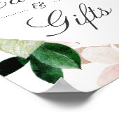 Hydrangea Blush Pink Blumenkarten und Geschenkzeic Poster (Ecke)