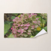 Hydrangea Blüte im Herbst mit Golden Hosta Blätter Badhandtuch Set (Handtuch)