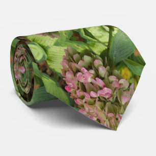 Hydrangea Blüte im Herbst mit Golden Hosta Blätter Krawatte