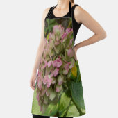 Hydrangea Blüte im Herbst mit Golden Hosta Blätter Schürze (InSitu)