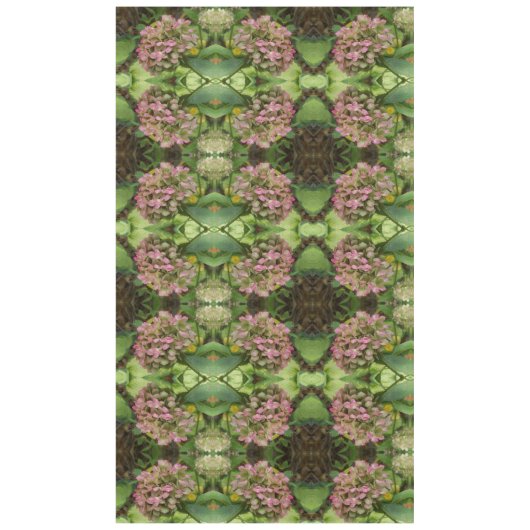 Hydrangea Blüte im Herbst mit Golden Hosta Blätter Tischdecke (Vorderseite)