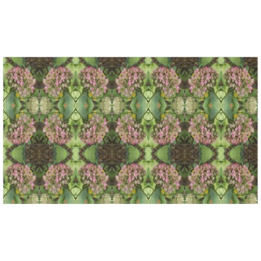 Hydrangea Blüte im Herbst mit Golden Hosta Blätter Tischdecke (Vorderseite (Horizontal))