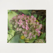 Hydrangea Blüte im Herbst mit Golden Hosta Blätter Wandteppich (Vorderseite (Horizontal))