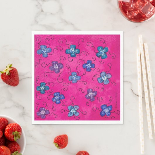 Hydrangea-Blüten-Party Napkins Serviette (Beispiel)