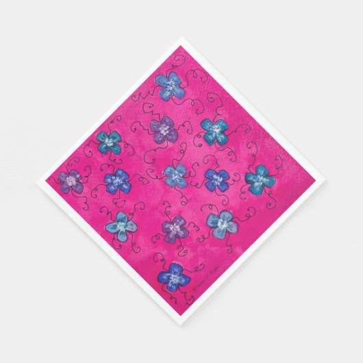 Hydrangea-Blüten-Party Napkins Serviette (Ecke)