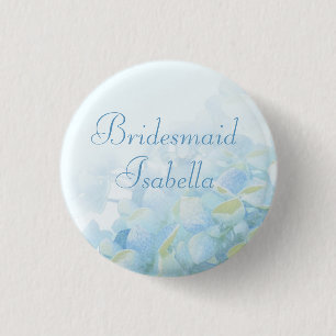 Hydrangea Blütenblau grüne Hochzeit Button / Taste