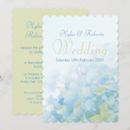 Hydrangea Blütenblau-grüne Hochzeit Einladung