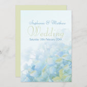 Hydrangea Blütenblau-grüne Hochzeit Einladung (Vorne/Hinten)