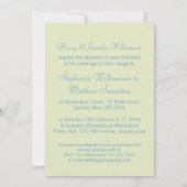 Hydrangea Blütenblau grüne Hochzeitseinladung Einladung (Rückseite)