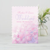 Hydrangea Blütenrosa lila Hochzeitseinladung Einladung (Stehend Vorderseite)