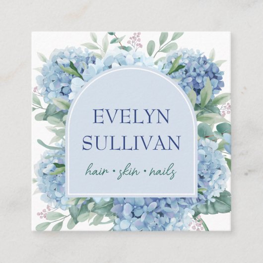 Hydrangea-Bogen-Visitenkarte Quadratische Visitenkarte (Vorderseite)
