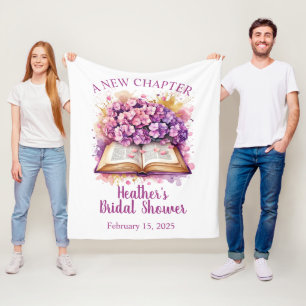 Hydrangea Book Theme Brautparty Fleece Blanket