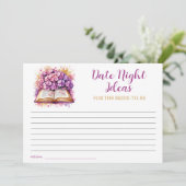 Hydrangea Book Theme Date Night Card Einladung (Stehend Vorderseite)