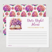 Hydrangea Book Theme Date Night Card Einladung (Vorne/Hinten)