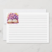 Hydrangea Book Theme Elegante Rezept Card Einladung (Rückseite)