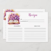 Hydrangea Book Theme Elegante Rezept Card Einladung (Vorne/Hinten)