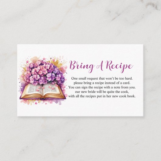 Hydrangea Book Theme Enclosure Card Begleitkarte (Vorderseite)
