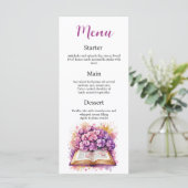 Hydrangea Book Theme Menu Card Menükarte (Stehend Vorderseite)