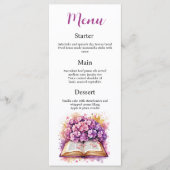 Hydrangea Book Theme Menu Card Menükarte (Vorderseite)