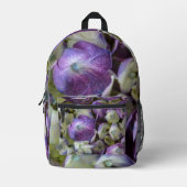 Hydrangea Botanical Floral Fotografie Lila Bedruckter Rucksack (Vorderseite)
