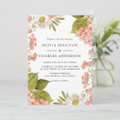 Hydrangea botanischer Wasserfarben und Anemonenhoc Einladung (Stehend Vorderseite)