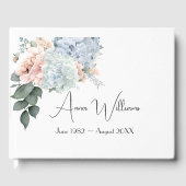Hydrangea Bouquet auf weißem Denkmal Gästebuch (Vorderseite)