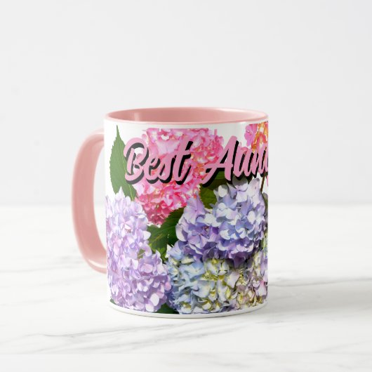 Hydrangea Bouquet Beste Tante je Tasse (Vorderseite Links)