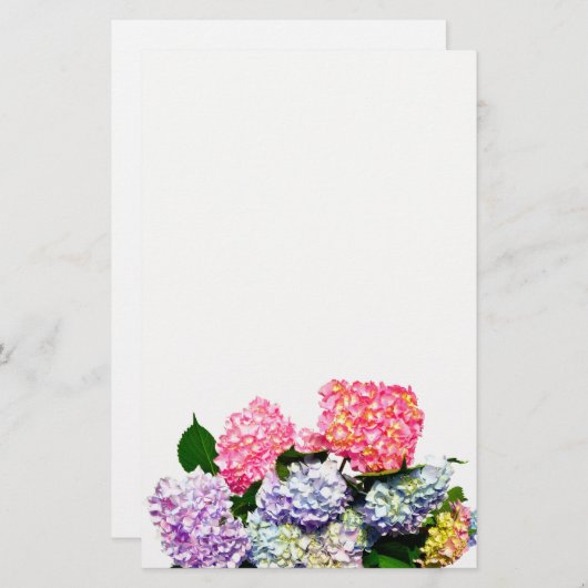 Hydrangea Bouquet Briefpapier (Vorne/Hinten)