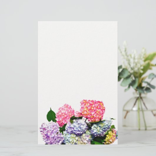 Hydrangea Bouquet Briefpapier (Stehend Vorderseite)