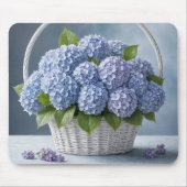 Hydrangea Bouquet in einem Korb Mousepad (Vorne)