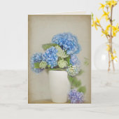 Hydrangea Bouquet in Vase Karte (Gelbe Blume)