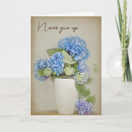 Hydrangea Bouquet in Vase Karte (Vorderseite)