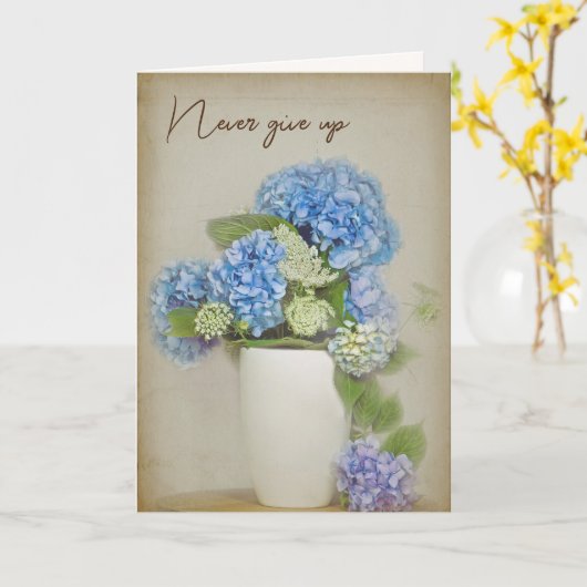 Hydrangea Bouquet in Vase Karte (Gelbe Blume)