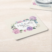 Hydrangea Bouquet Personalisiert Happy Birthday Rechteckiger Pappuntersetzer (angewinkelt)