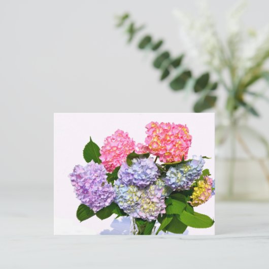 Hydrangea Bouquet Postkarte (Stehend Vorderseite)