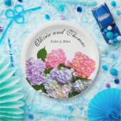 Hydrangea Bouquet rosa blaue lila Blüte Pappteller (Party)