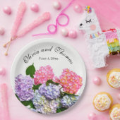 Hydrangea Bouquet rosa blaue lila Blüte Pappteller (Party)