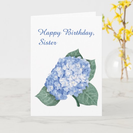 Hydrangea Bouquet Sister Birthday Karte (Gelbe Blume)